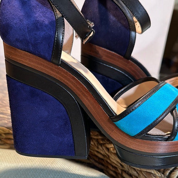 New Botkier New York Paloma Women's Turquoise and Purple Platform Sandals. - Picture 12 of 12